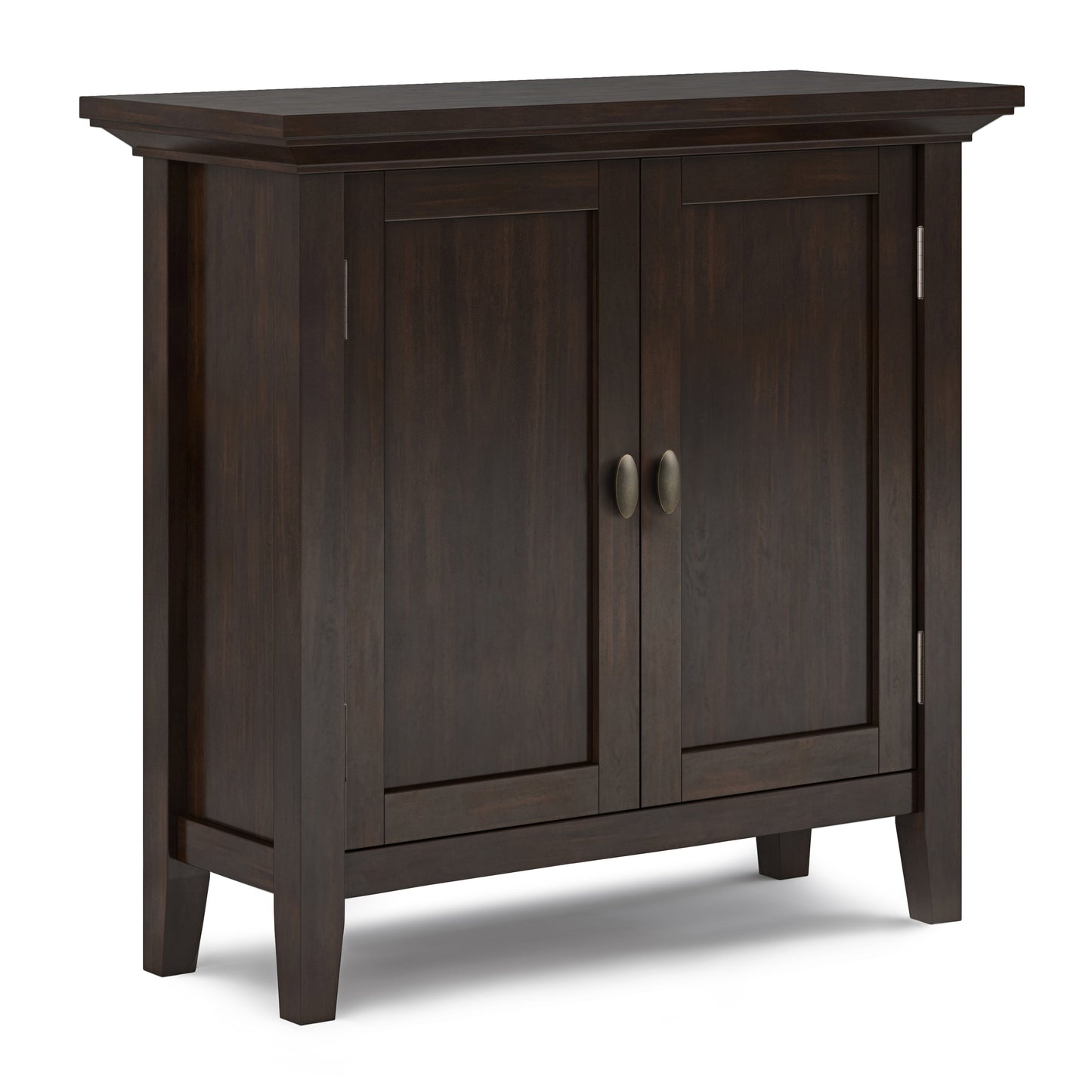 Redmond 32 Inch Wide Solid Wood Low Storage Cabinet in Brunette