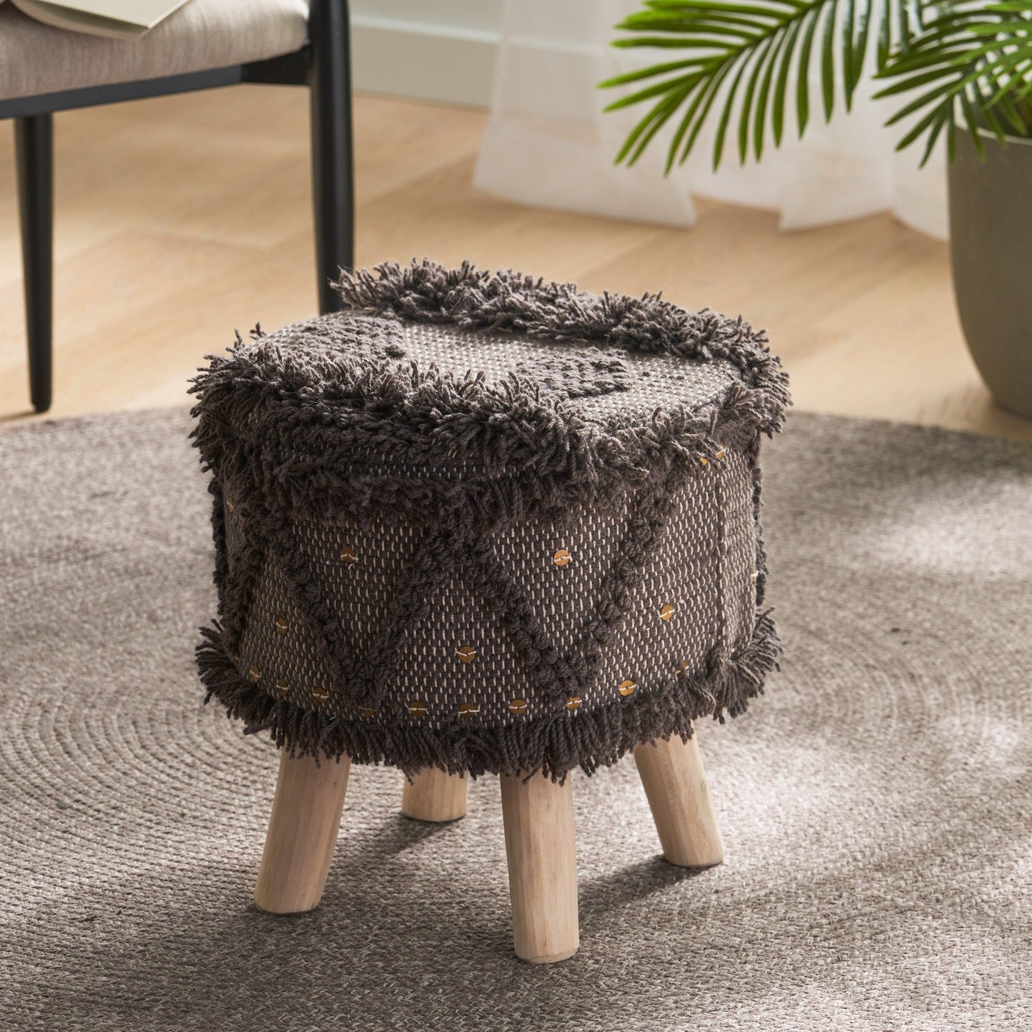 Roja Handcrafted Wool & Cotton Stool