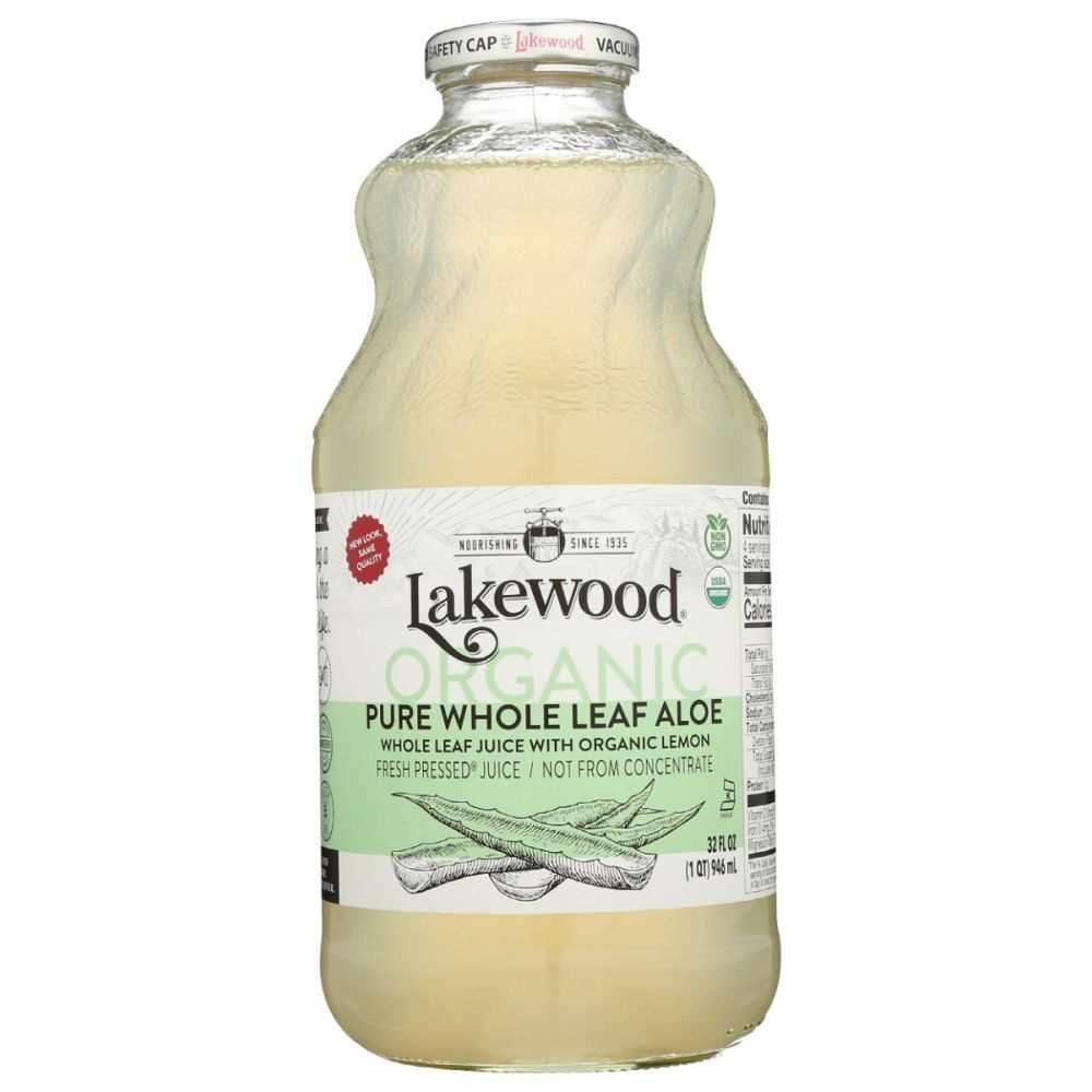 LAKEWOOD: Organic Pure Whole Leaf Aloe Juice, 32 fo