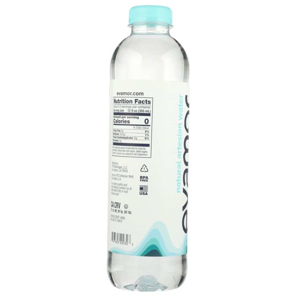 EVAMOR Natural Artesian Water –Pure Alkaline Spring Water, 70oz Bottle