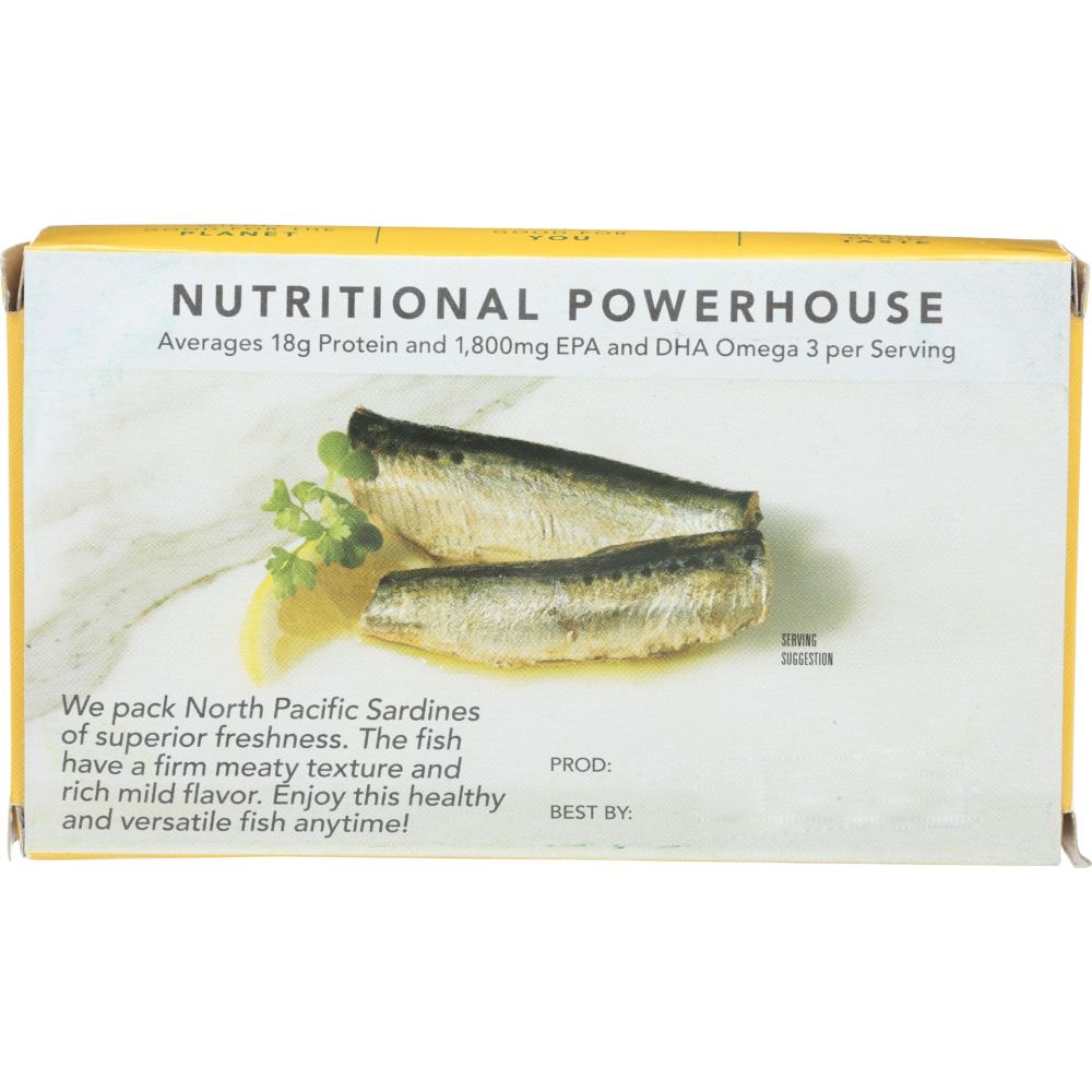 WILD PLANET: Wild Sardines In Extra Virgin Olive Oil with Lemon, 4.4 oz