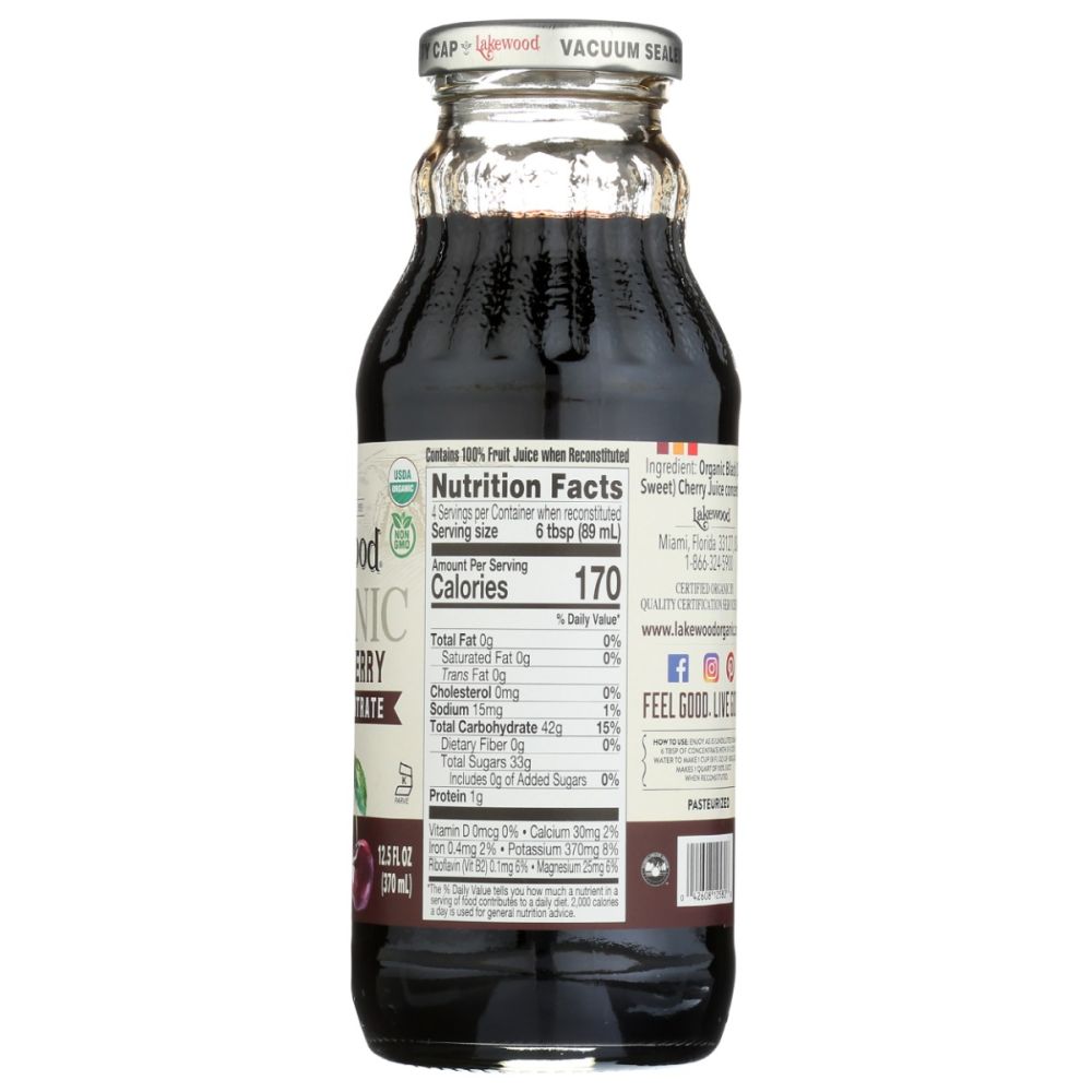 LAKEWOOD: Organic Black Cherry Juice Concentrate, 12.5 fo