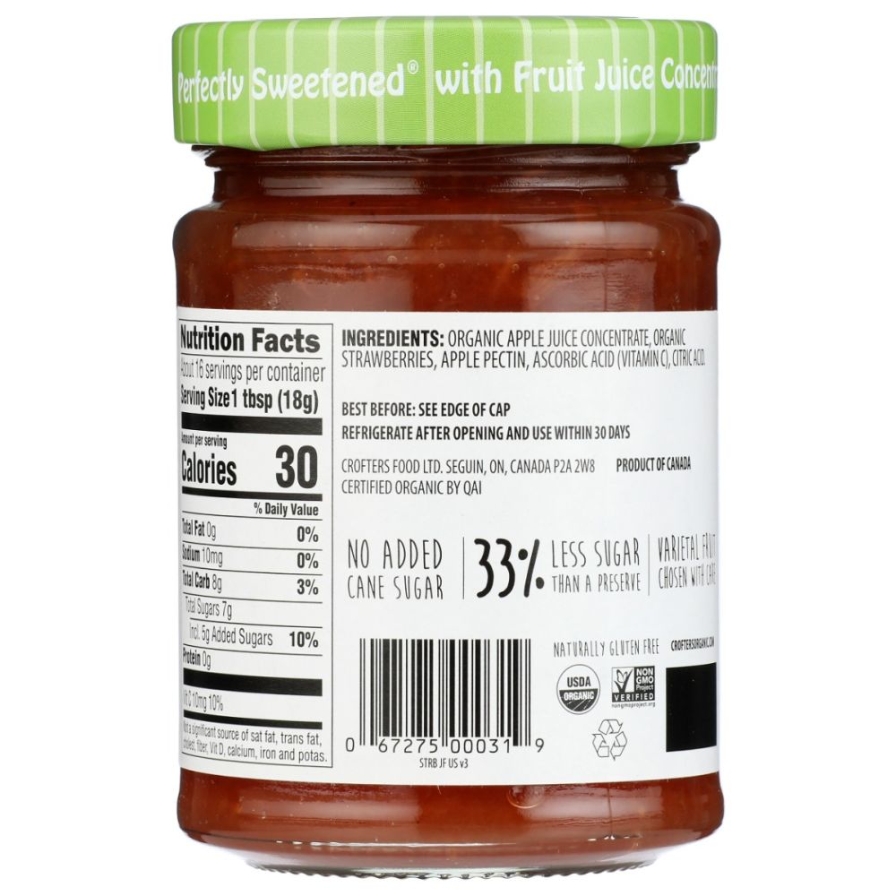 CROFTERS: Just Fruit Spread Strawberry, 10 oz