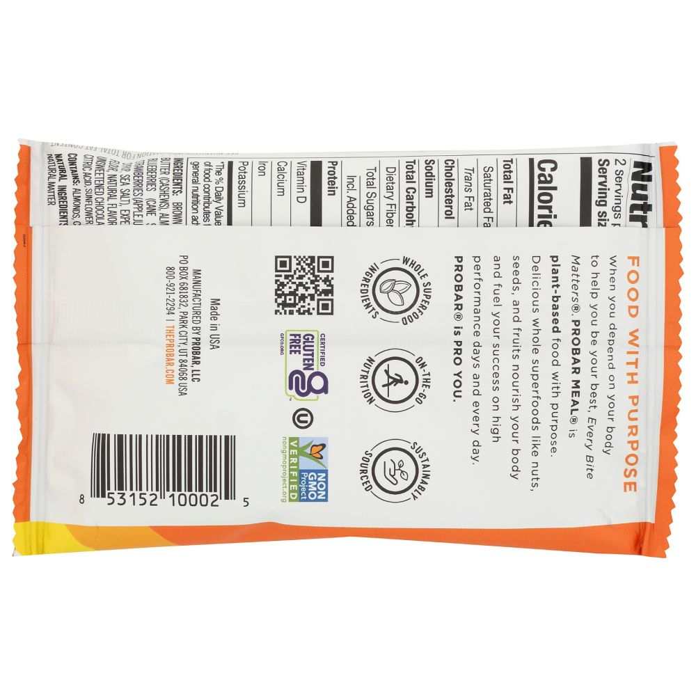 PROBAR: Wholeberry Blast Meal Replacement Bar, 3 oz