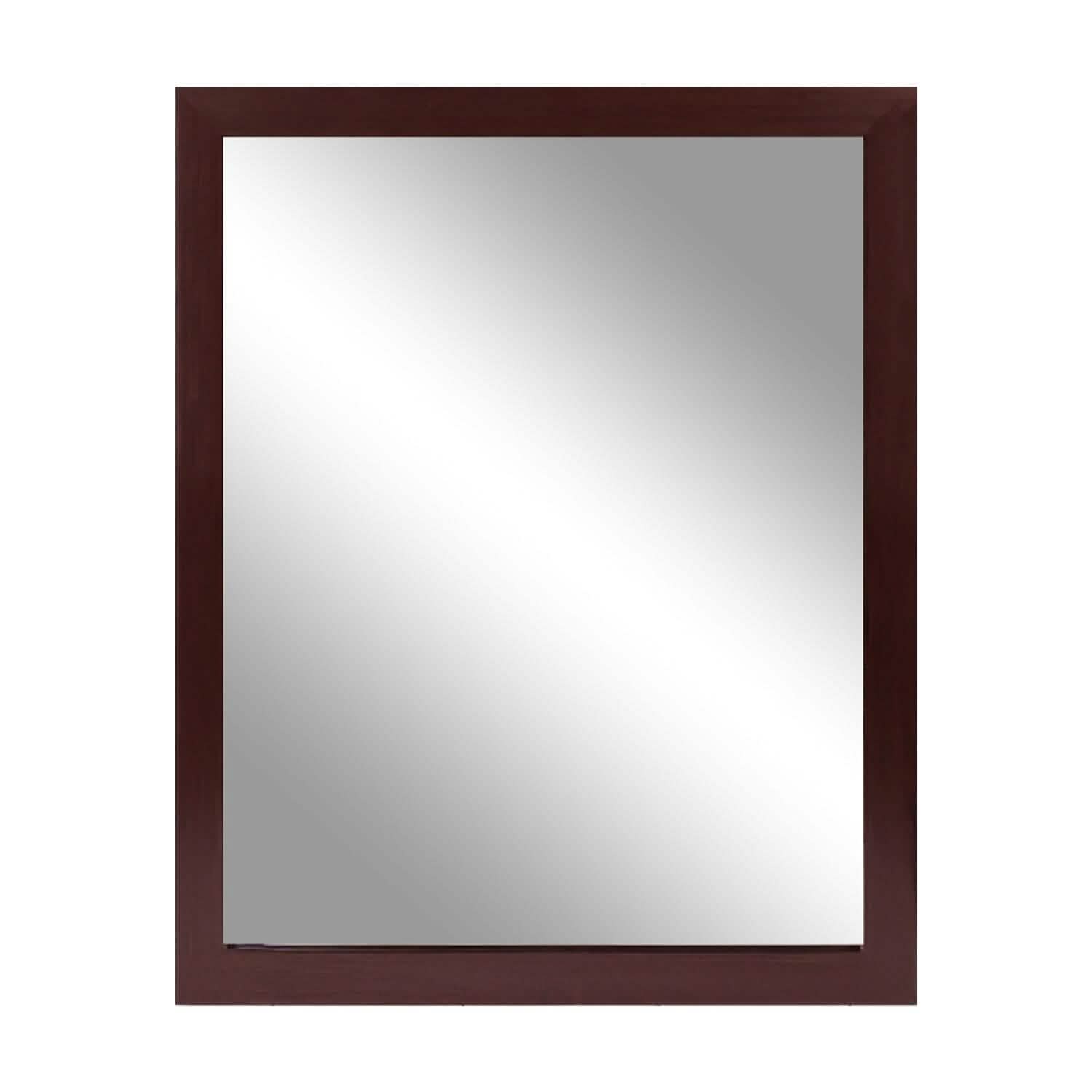 Wall Mount Mirror Wood-Like Frame Rectangle Modern Hanging Mirror