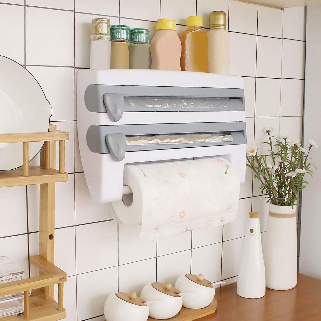 Wall Mounted Kitchen Roll Dispenser with Cutter