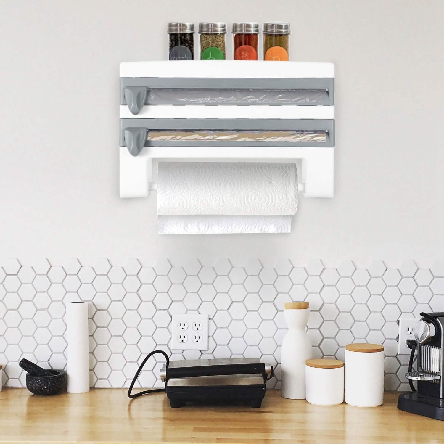 Wall Mounted Kitchen Roll Dispenser with Cutter