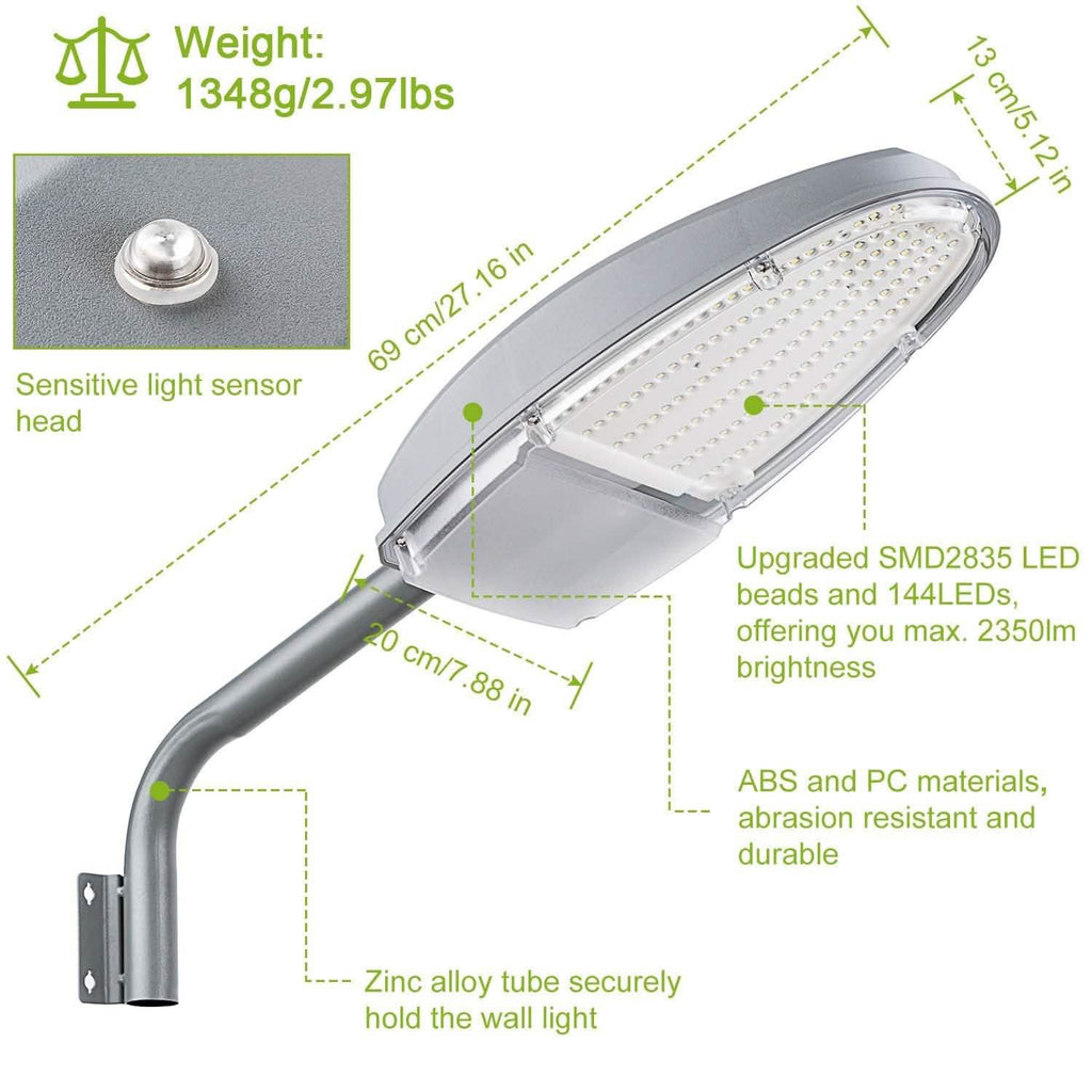Wall Pack LED Lights 144LEDs Photocell Sensor Street Lamp IP65 Waterproof