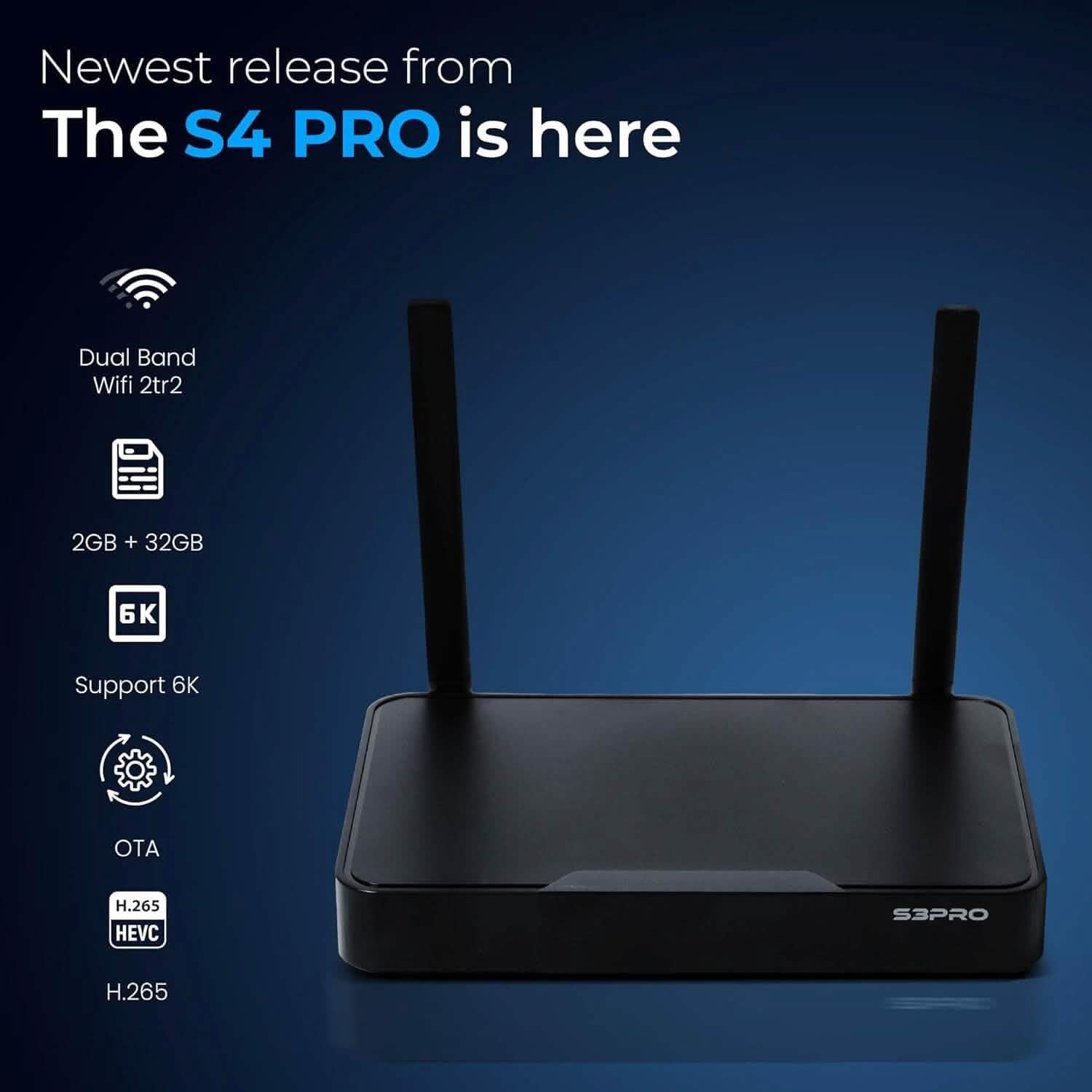 WALLECOM 2023 Latest S4 PRO Smart TV Box  (Refurbished)