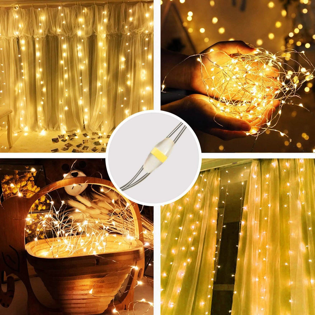 Warm White USB Remote Control 300LED String Lights