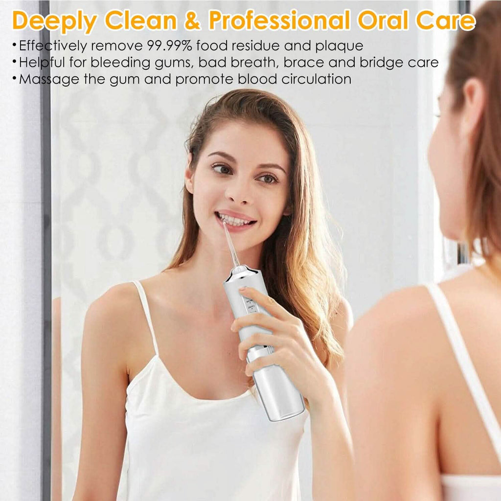 Water Flosser Cordless Dental Oral Irrigator Waterproof Teeth Cleaner