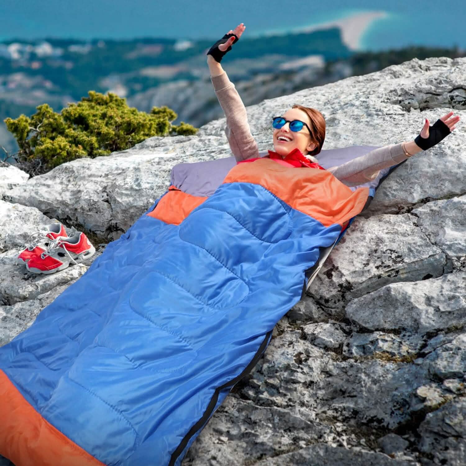 Water Resistant Camping Cotton Liner Sleeping Bag with Sack