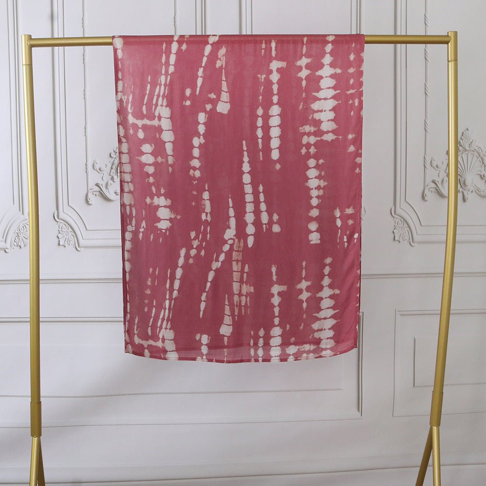 Watercolor Artistic Cotton Hijab with Painted Floral Motifs (MH144)