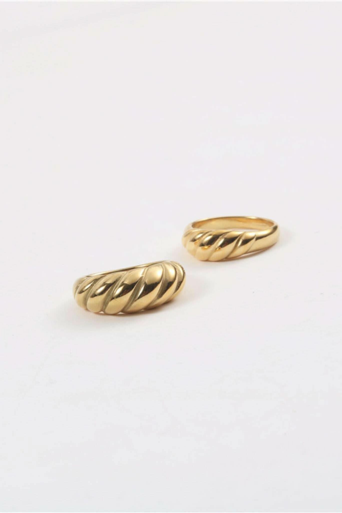 Waterproof 18K Gold-Plated Croissant Ring