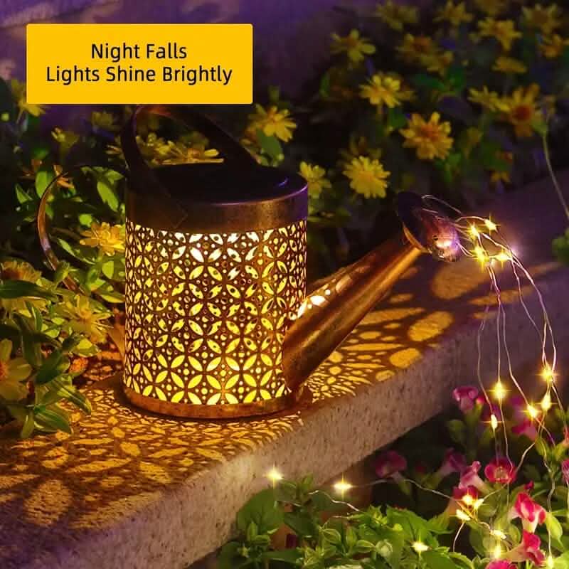 Waterproof Copper Solar Watering Can Light