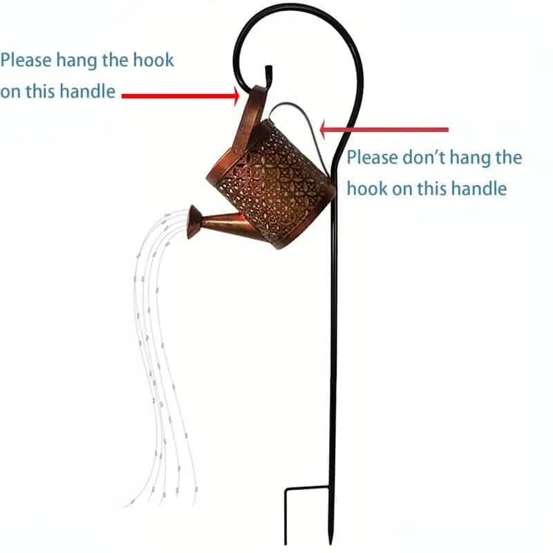 Waterproof Copper Solar Watering Can Light