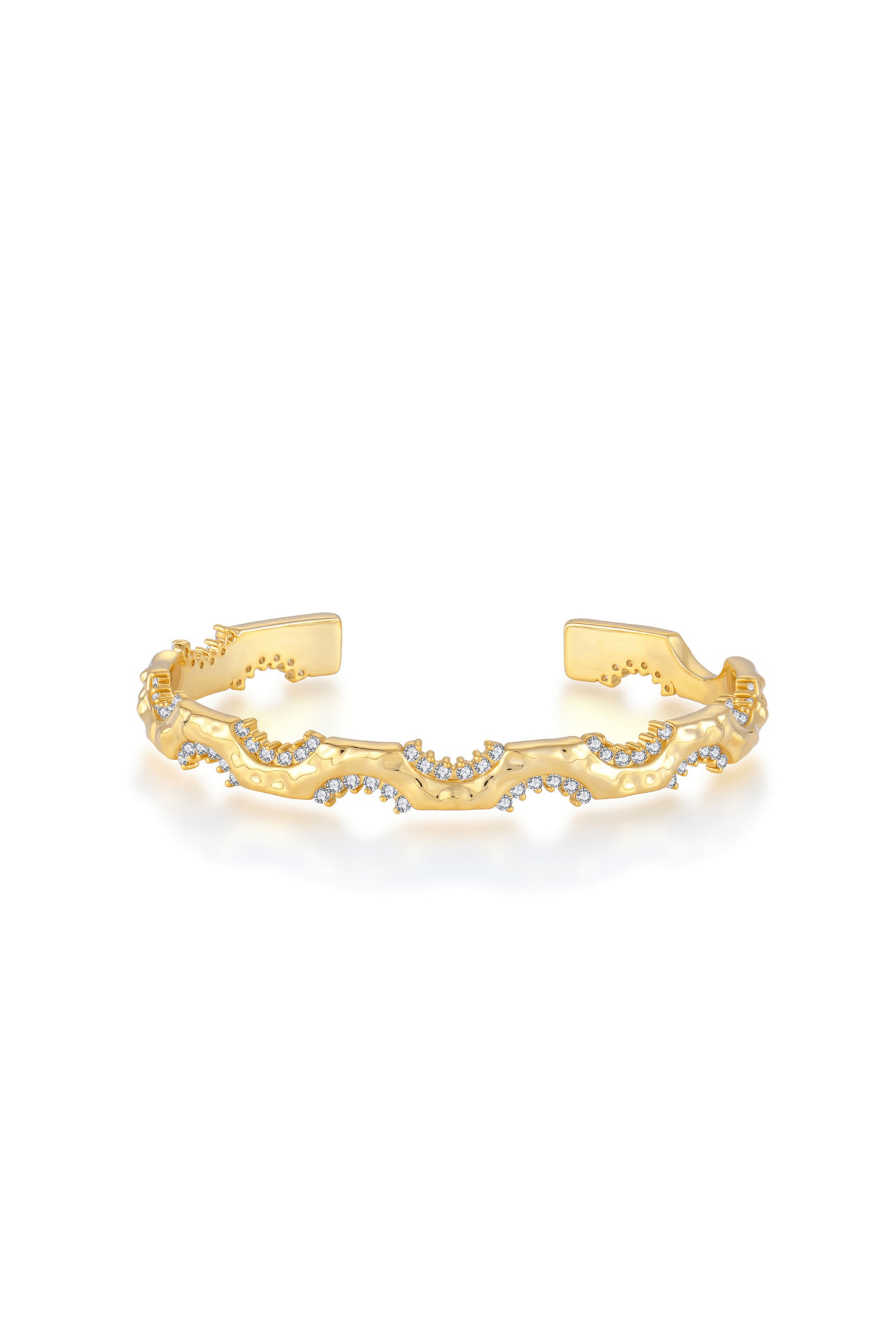 Waterproof Diane Gold Plated with Diamond Cuff Sterling Silver Bracelet