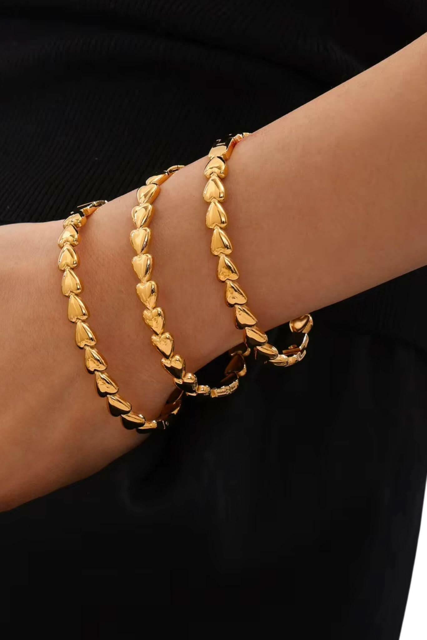 Waterproof Gold Plated Band Love  Bracelet