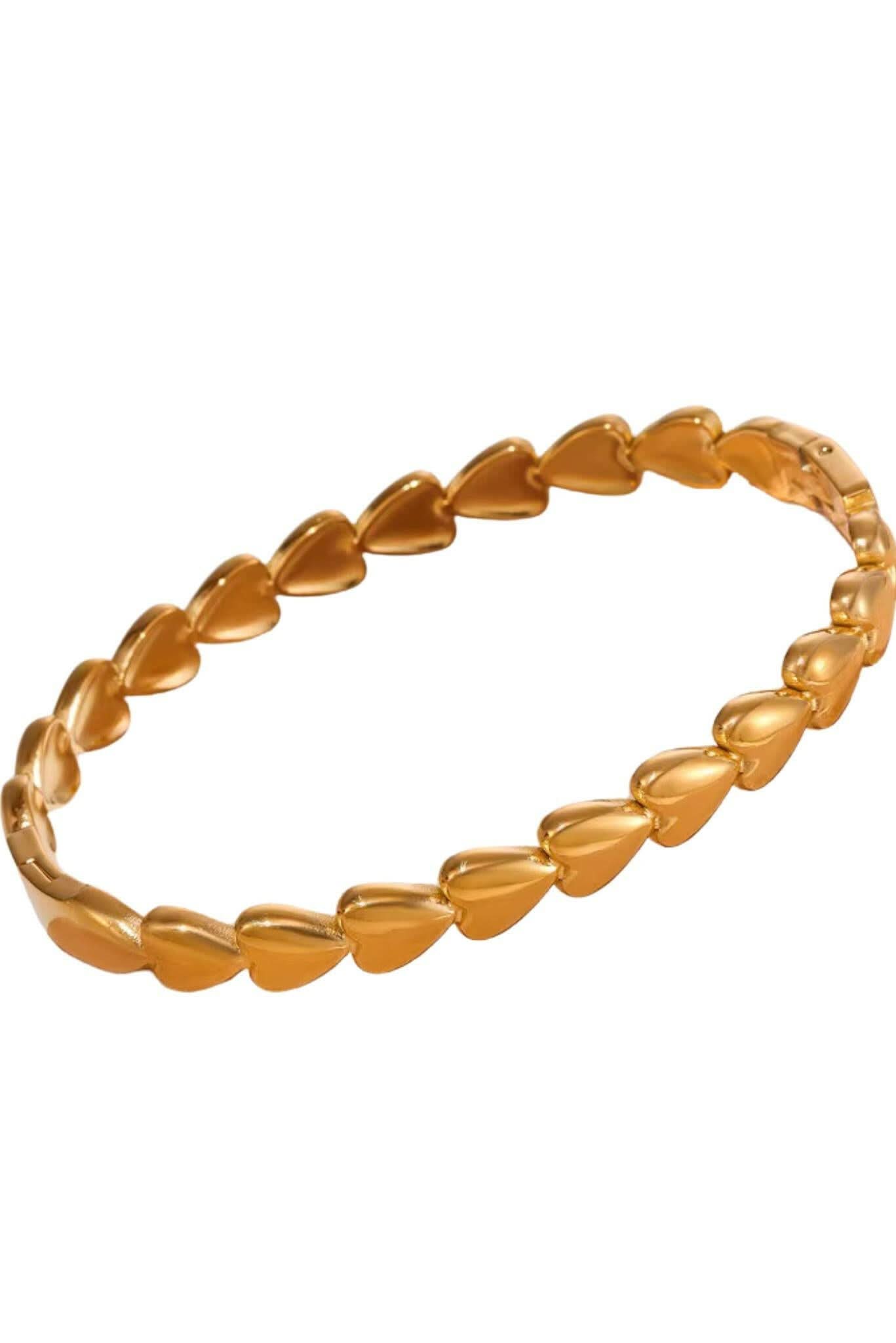 Waterproof Gold Plated Band Love  Bracelet