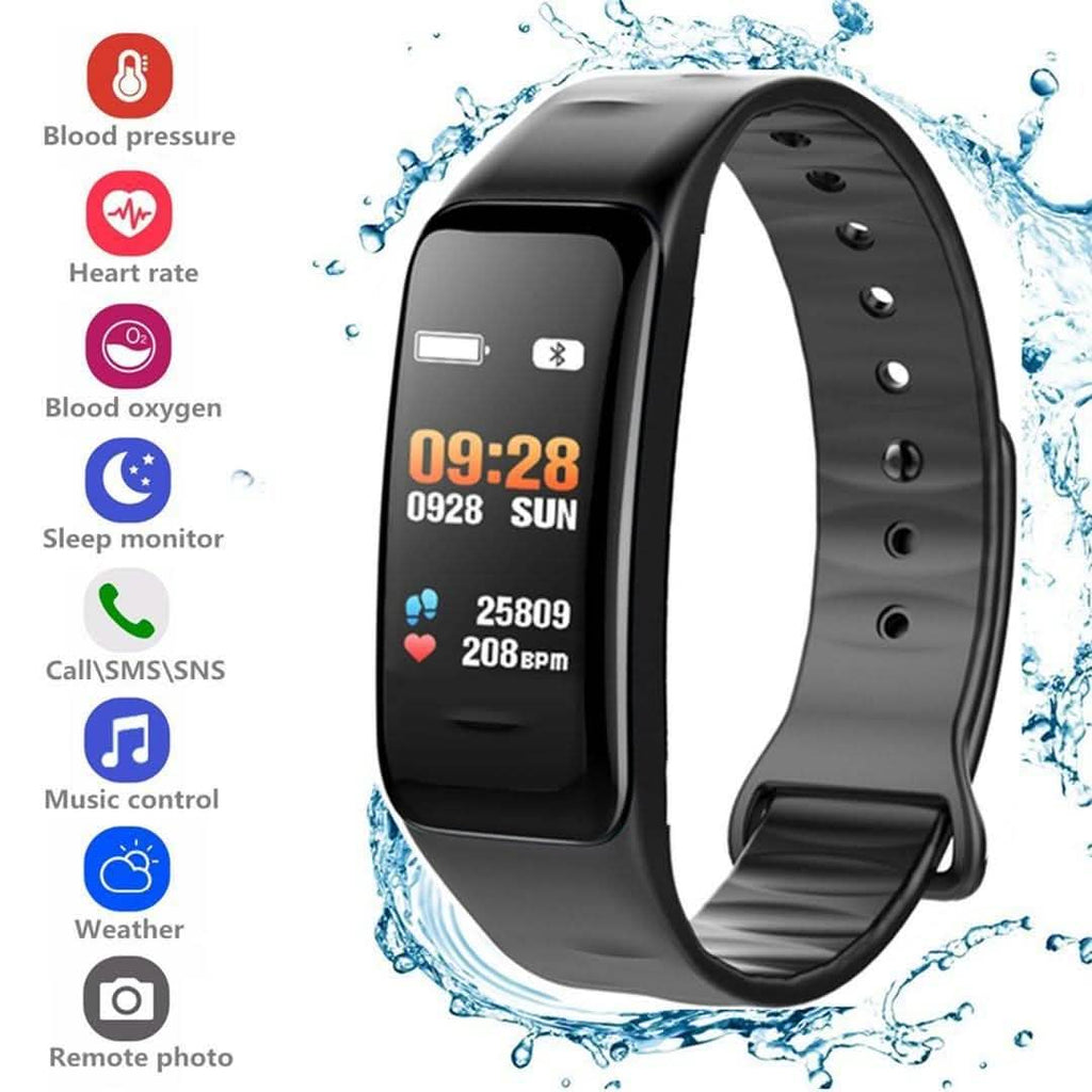 Bracelet intelligent étanche violet moniteur de fréquence cardiaque d'activité physique