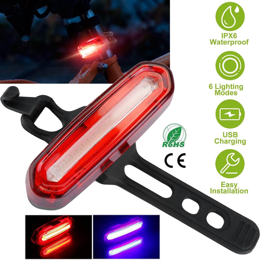 Waterproof USB Rechargeable LED Bicycle Tail Warning Lamp
