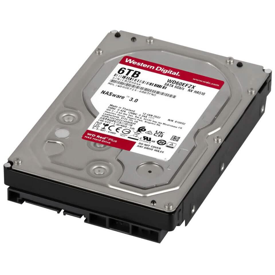 Western Digital Red Plus 6 To 5,4K 128 Mo SATA III 3,5'' WD60EFZX NX HA510 (Reconditionné)