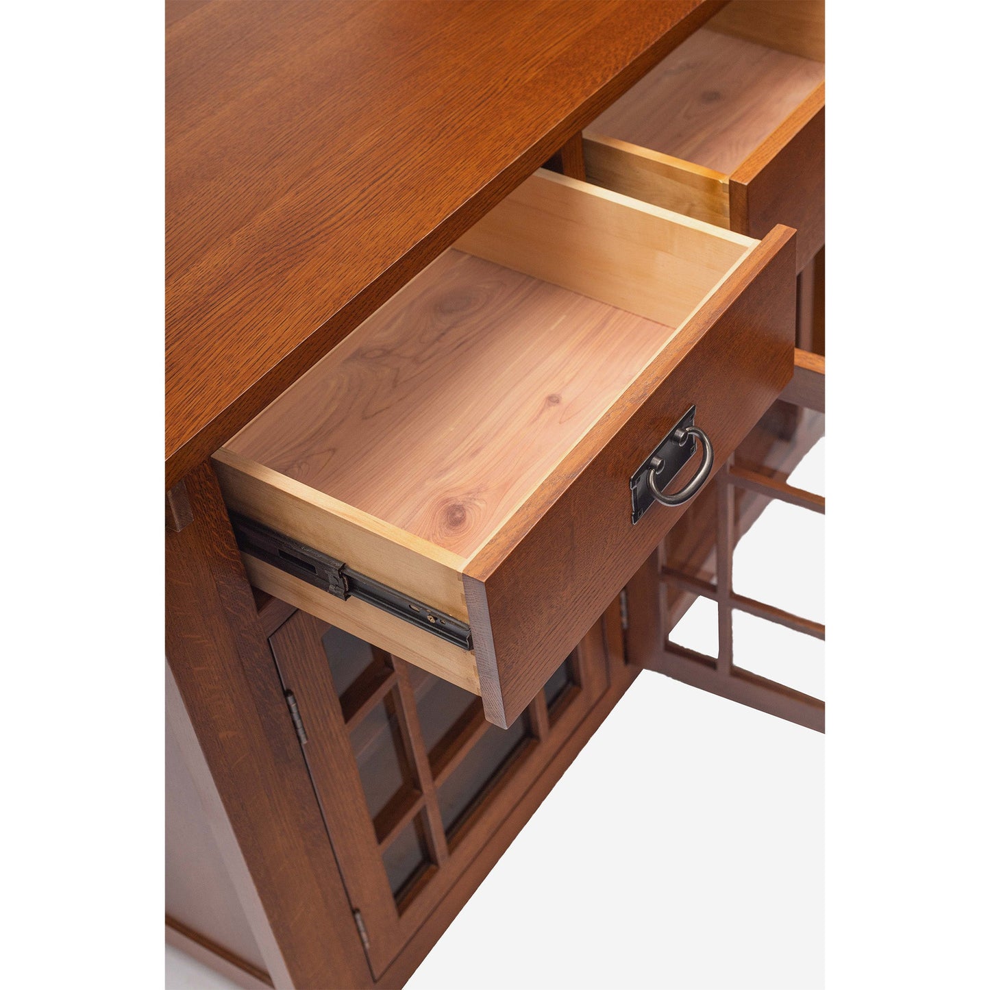 (Micheal's Cherry) Craftsman Mission Solid Oak Sideboard - 65"