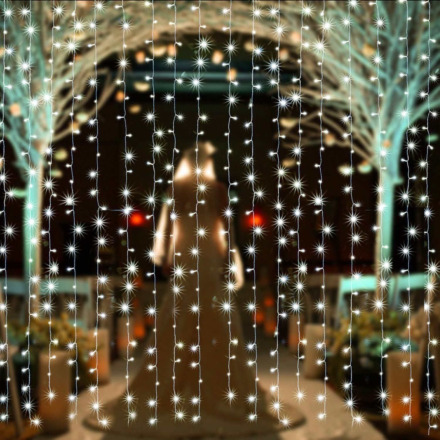 White 100 Led Rope Curtain Fairy Lights Outdoor