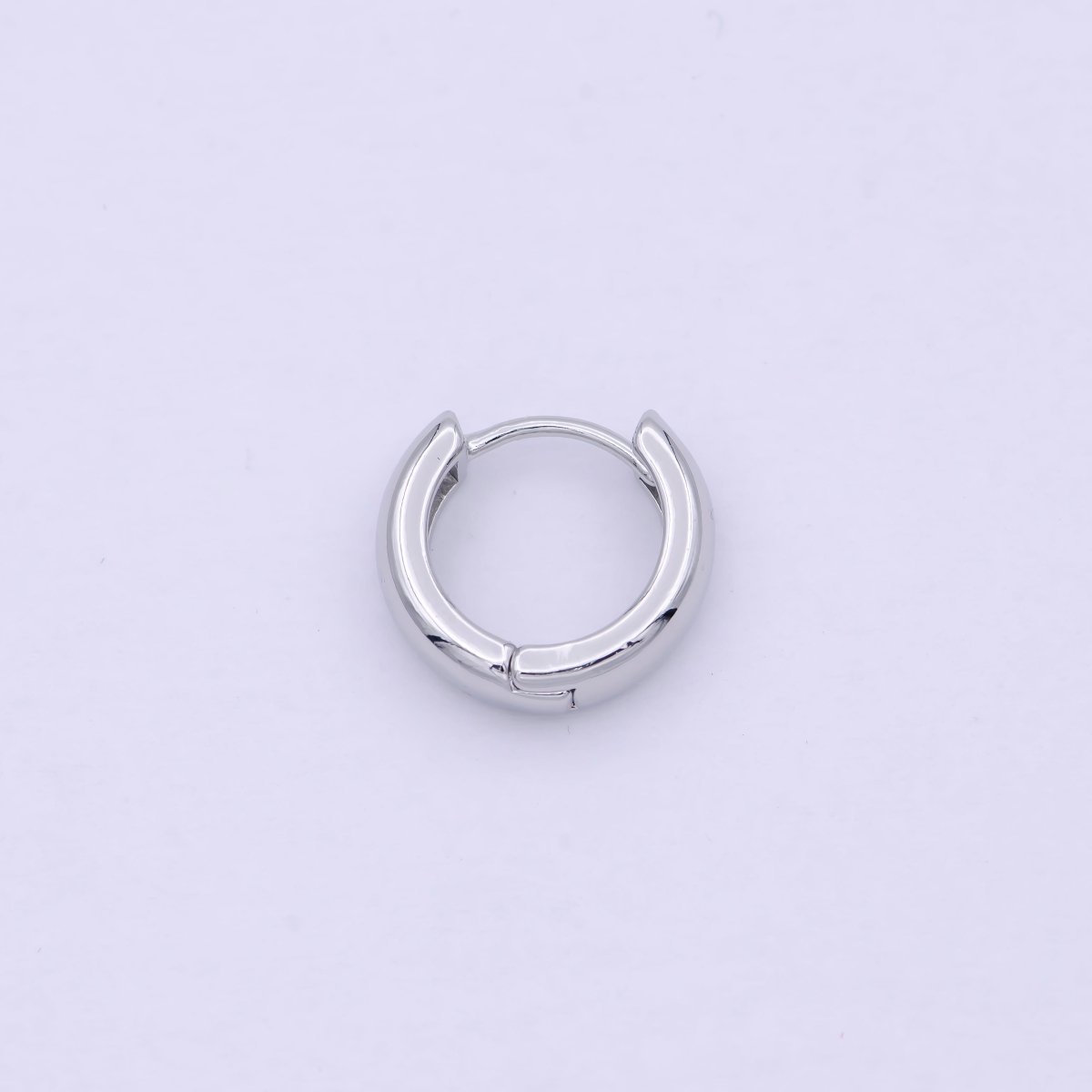White Gold Filled 16mm Chunky Silver Huggie Hoop Earrings P-248
