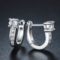 White Gold Plated Swarovski Elements Crystal Huggie
