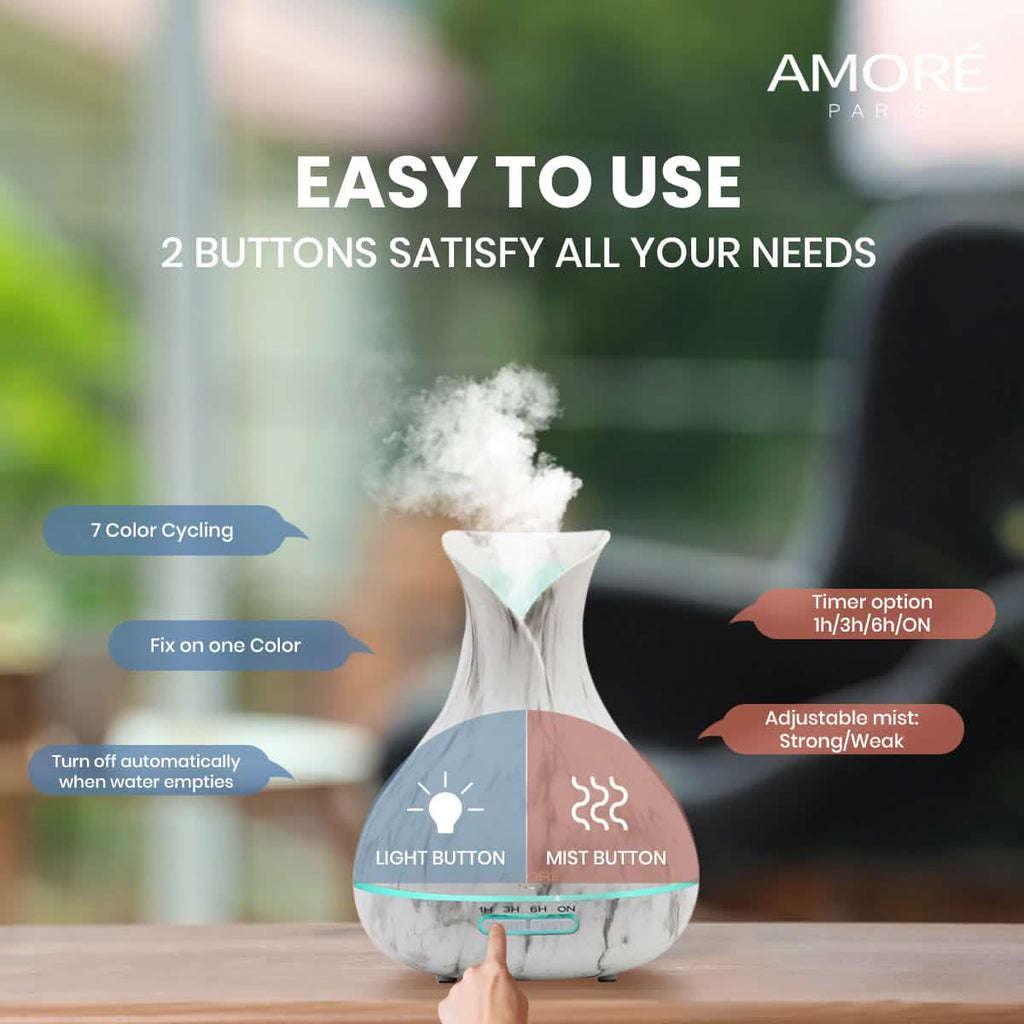 White Marble 300ml Ultrasonic Aroma Diffuser