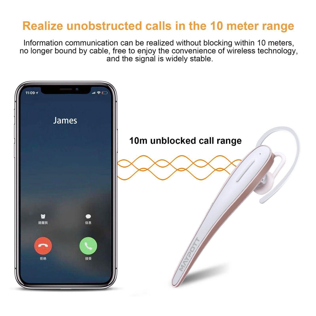 Écouteurs sport stéréo sans fil Bluetooth 4.1 blancs