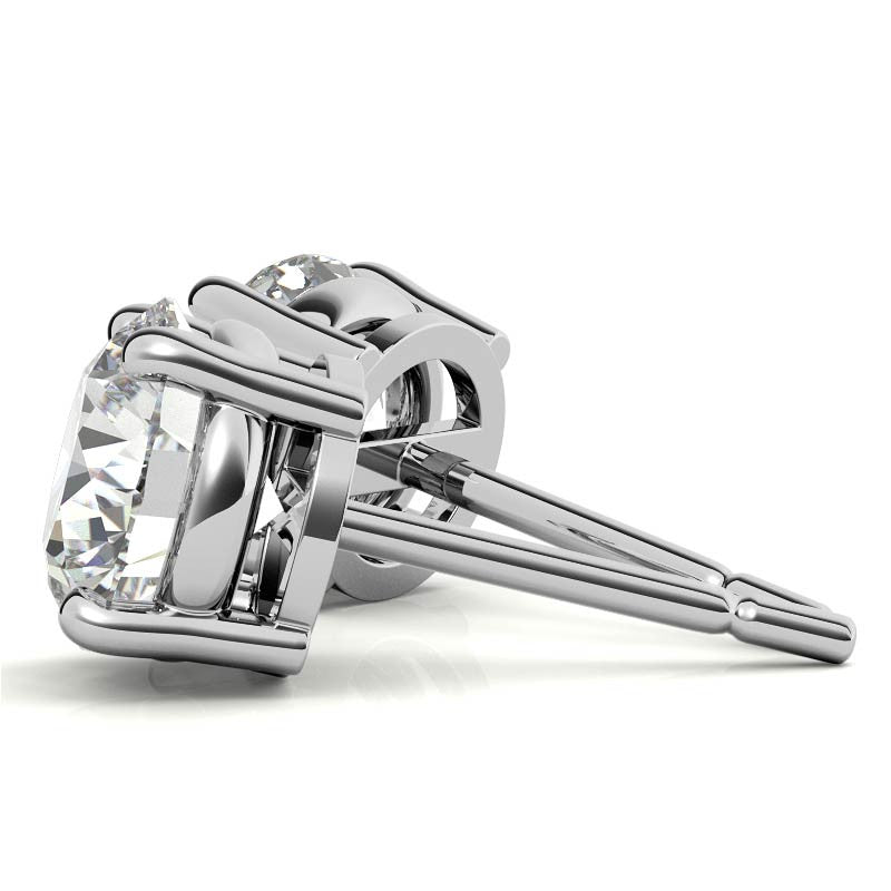 2.00 CTW AGI Certified Lab Grown Diamond (G-VS) Stud Earrings in 14K White or Yellow Gold