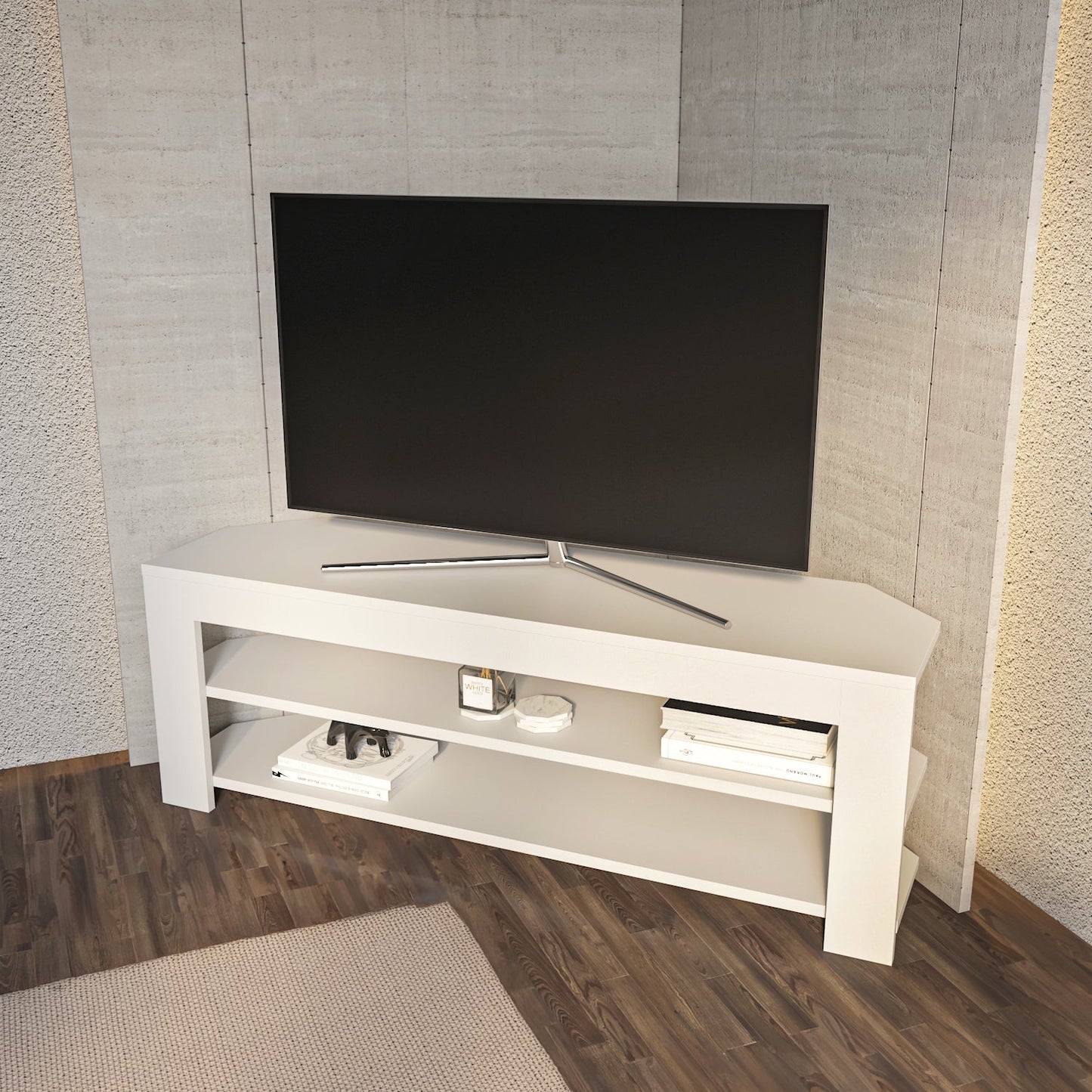 Rita 47" Modern Space-Saving Corner TV Stand