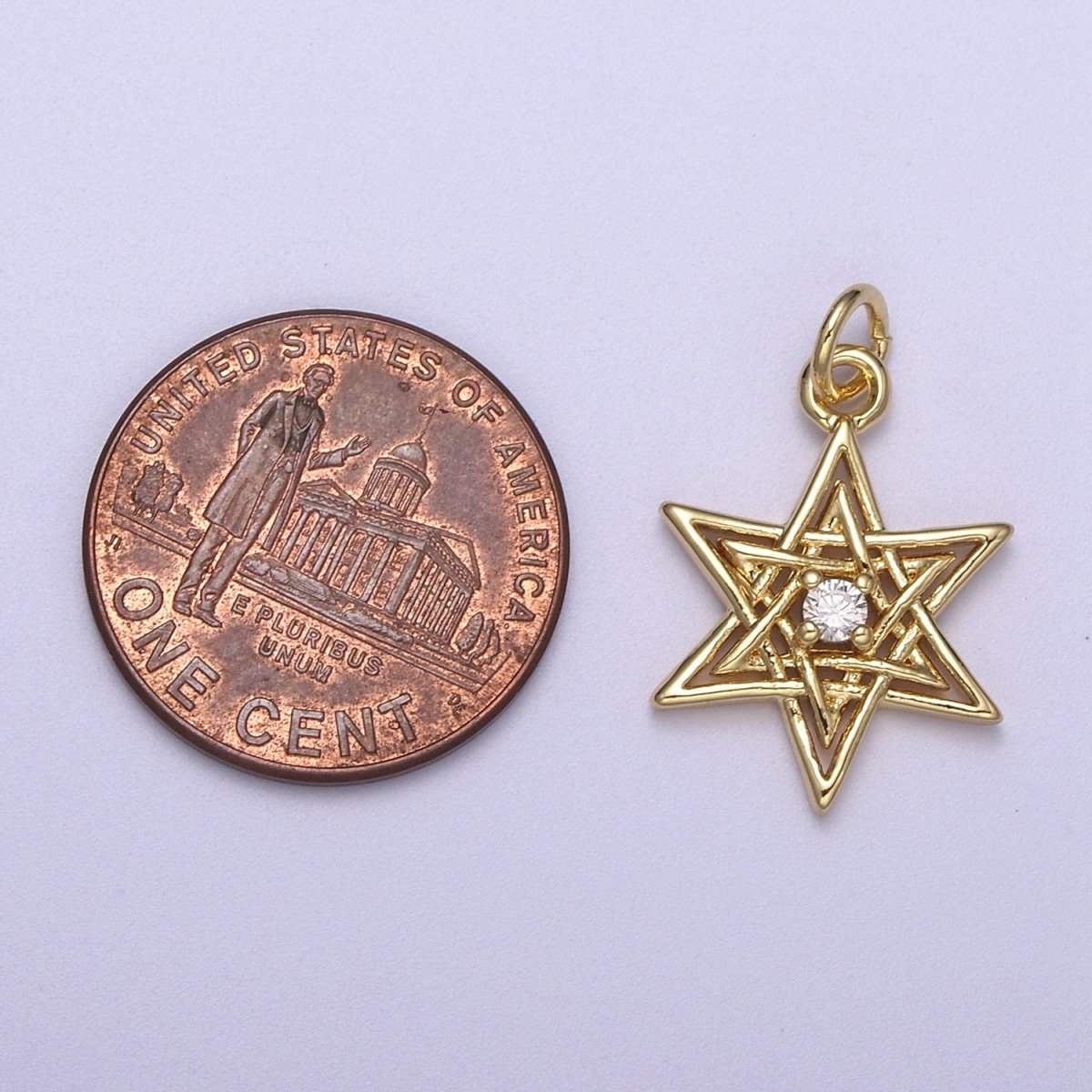Wholesale Gold Star of David Charms, Jewish Charm, Religious N-337