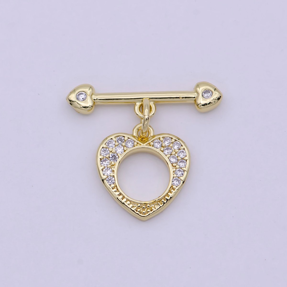 Wholesale Gold Toggle Clasp, Heart OT Clasp Fancy Design OT Clasp Bulk Supply for Bracelet Necklace Component L-621