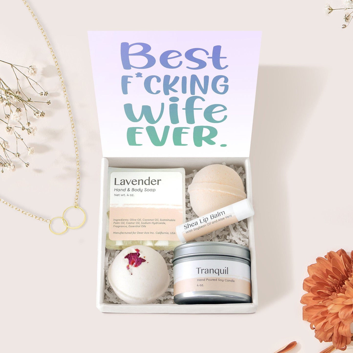 Wife Double Circle Necklace Spa Gift Box