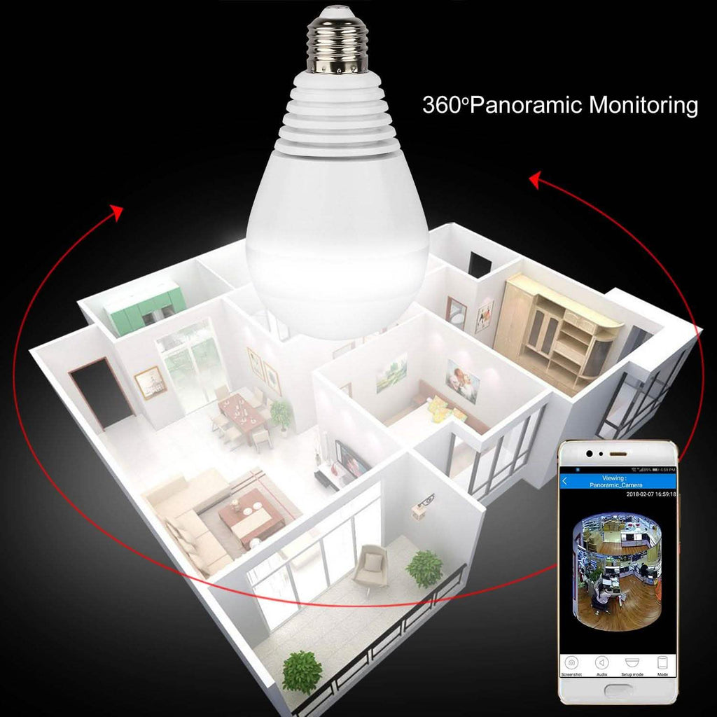 WiFi Light Bulb Camera 960P Security Camera 360°