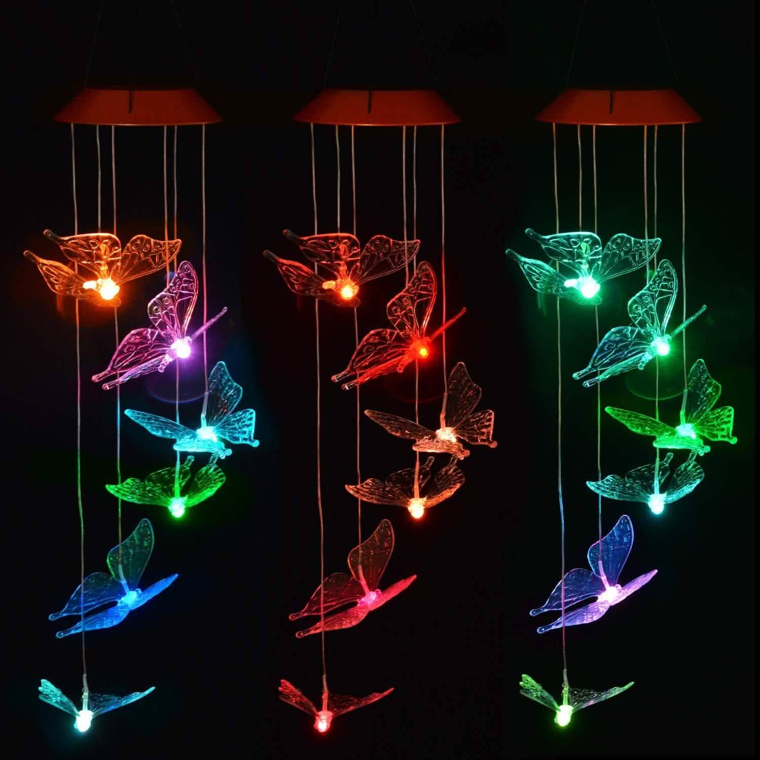 Windlights Solar Powered LED Butterfly Wind Chimes