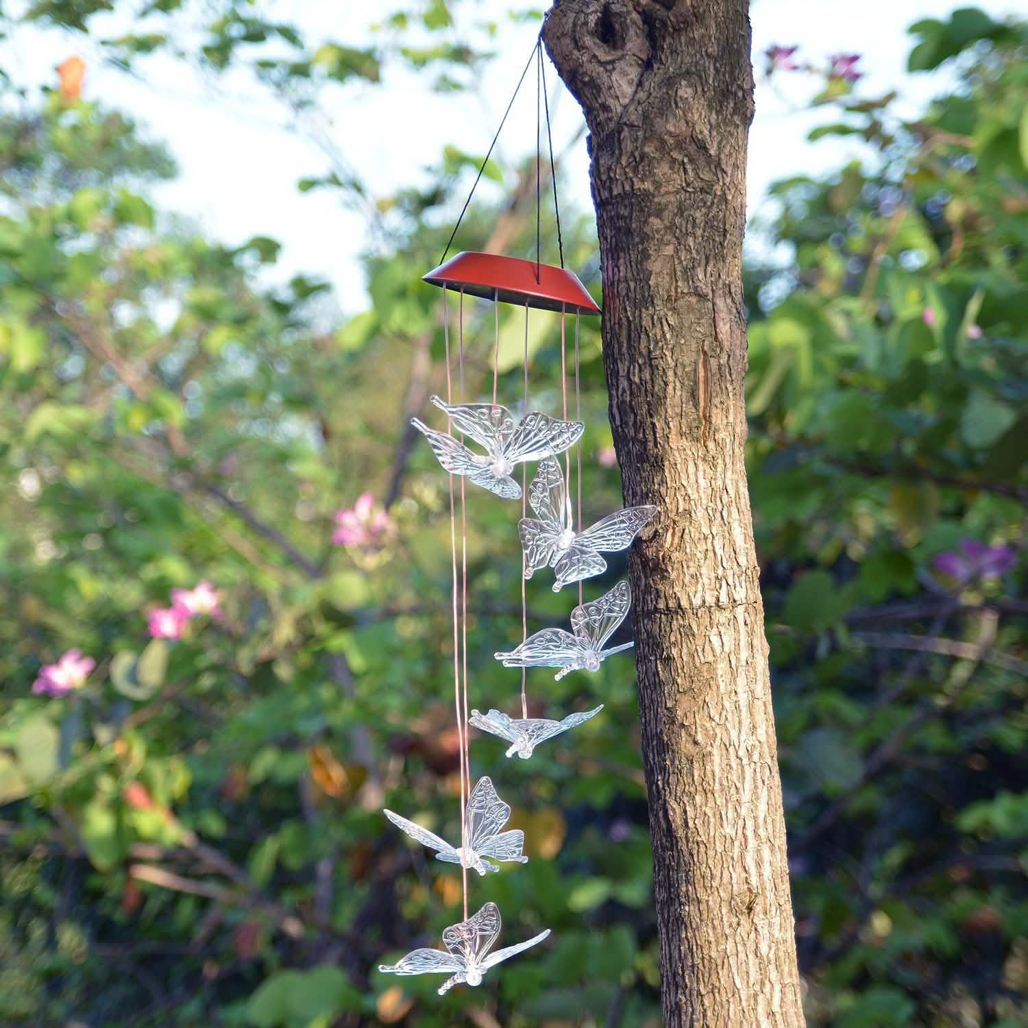 Windlights Solar Powered LED Butterfly Wind Chimes