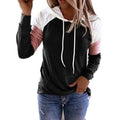 Sweat-shirts décontractés à capuche à manches longues pour femmes, coupe ample, avec blocs de couleur et poches
