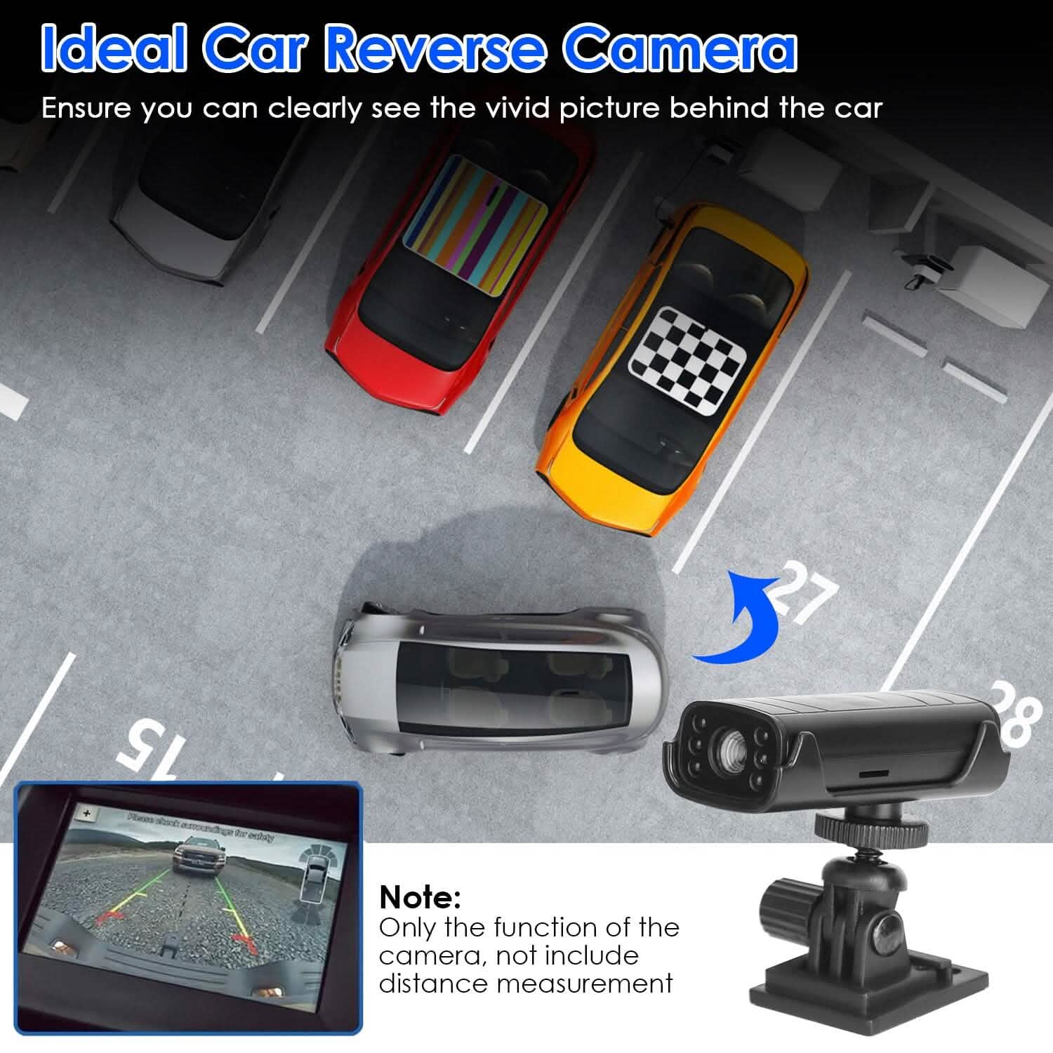Wireless Camera Reverse Hitch Guide with Flexible Adhesive Base