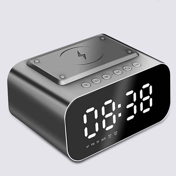 ワイヤレス充電器 アラームクロック Bluetoothスピーカー LEDスマートデジタル時計