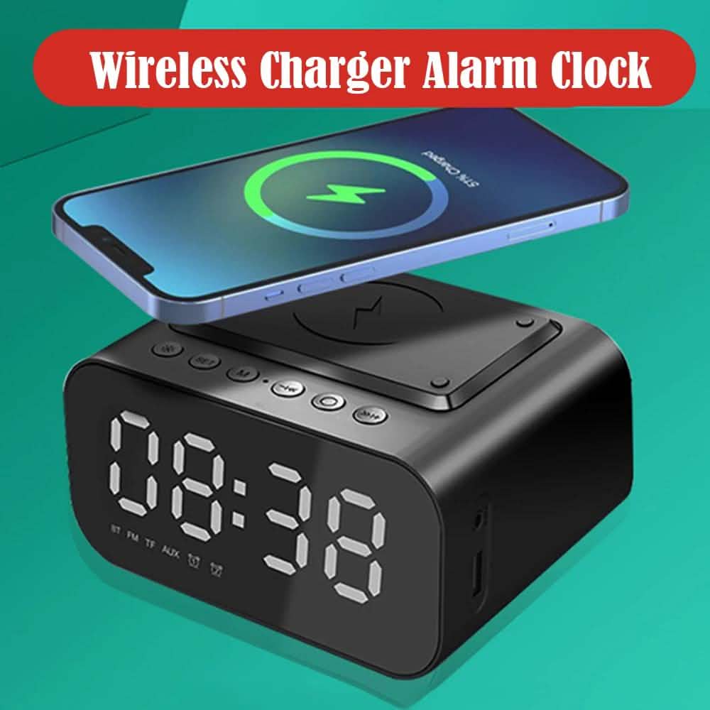ワイヤレス充電器 アラームクロック Bluetoothスピーカー LEDスマートデジタル時計