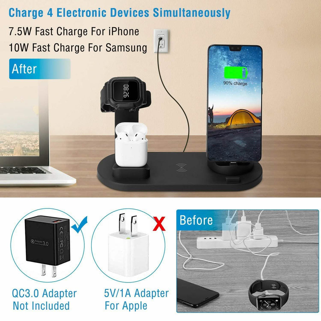 Wireless Charger Dock 4-in-1 10W