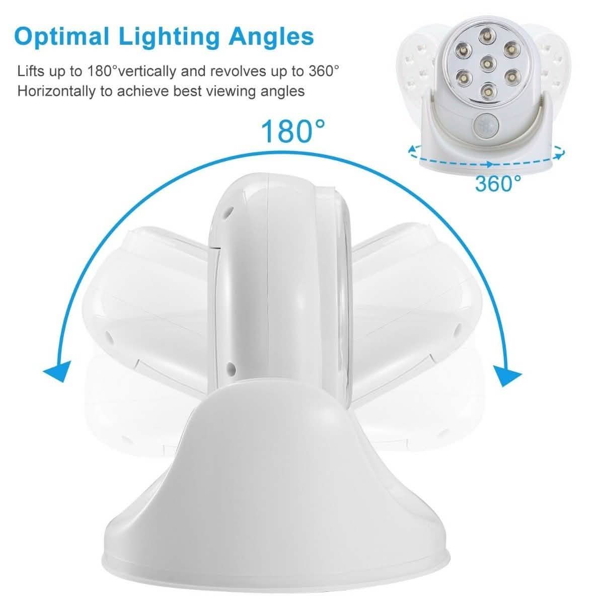 ワイヤレス LED スポットライト 90° モーションセンサー ナイトランプ