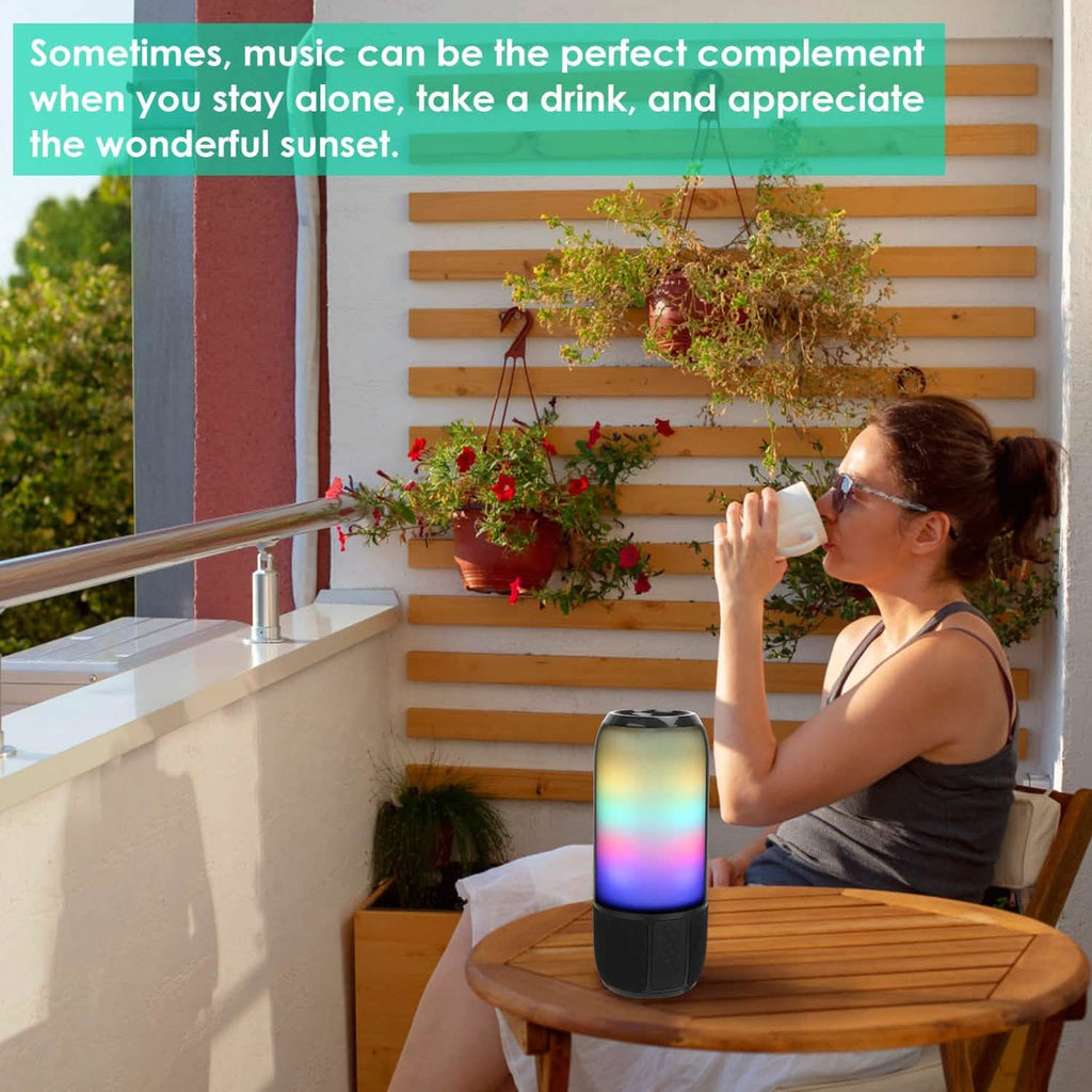 Enceinte portable sans fil avec lumière changeante de couleur