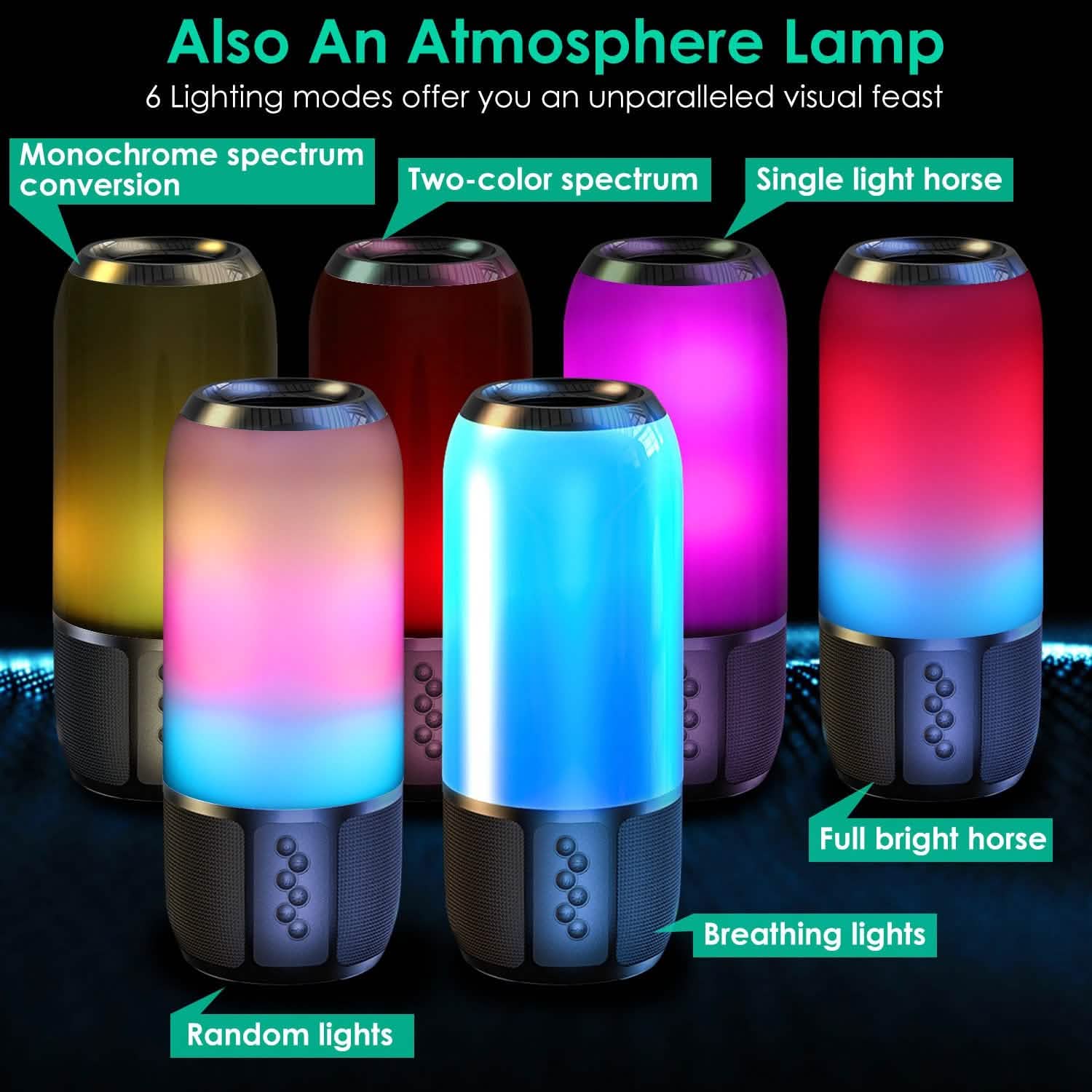 Enceinte portable sans fil avec lumière changeante de couleur