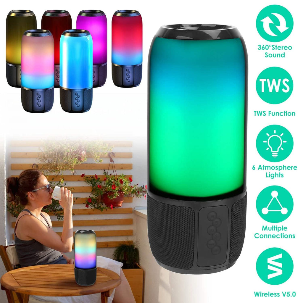 Enceinte portable sans fil avec lumière changeante de couleur