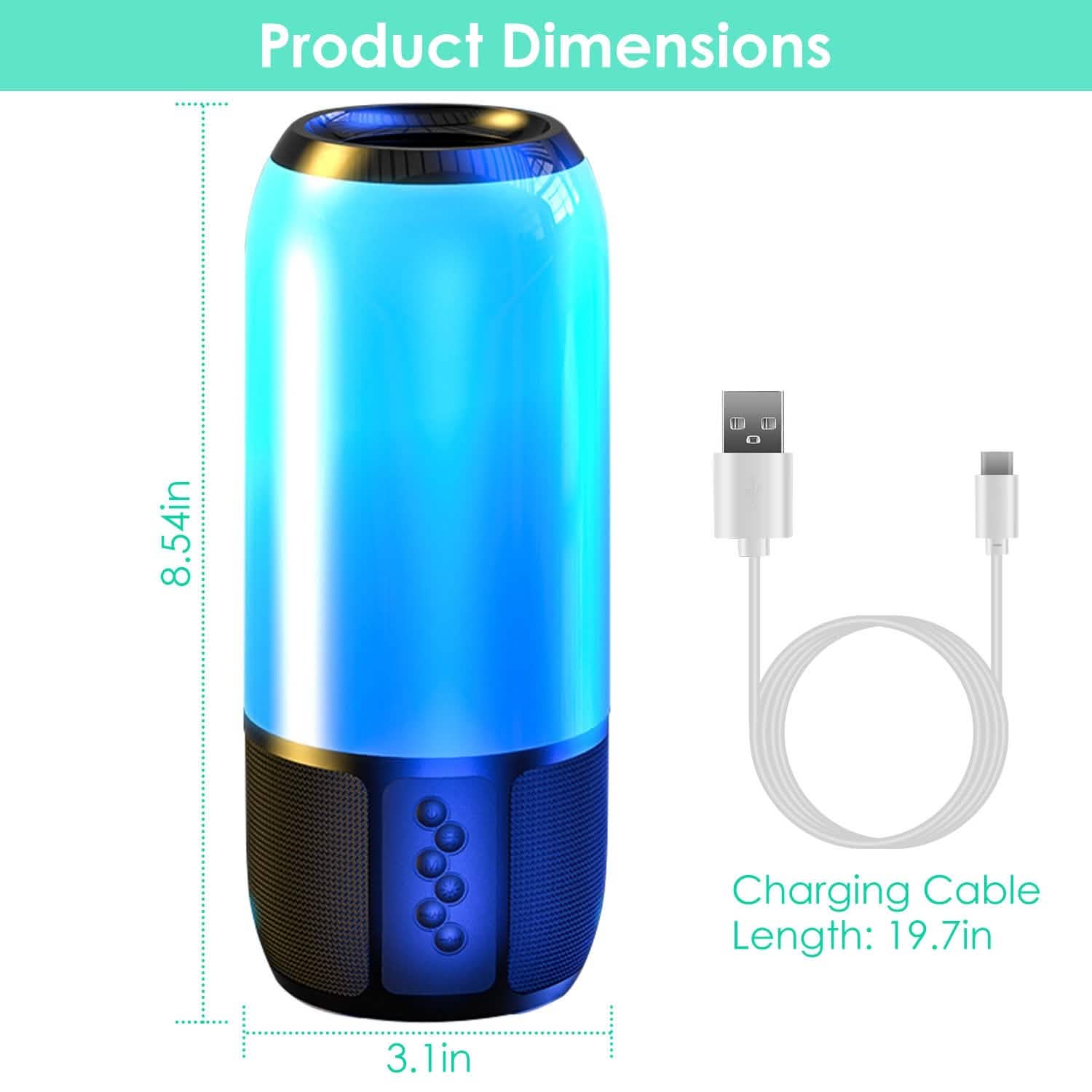 Enceinte portable sans fil avec lumière changeante de couleur